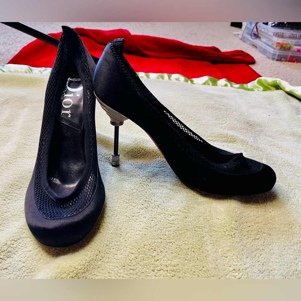 Dior Black Mesh Heels